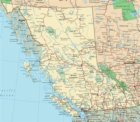 driving map of bc canada.
